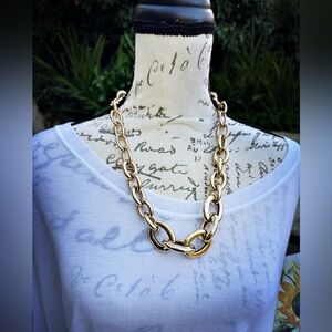 Elegant Super Gold Link Chunky Necklace